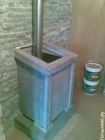 Банная печь с открытой каменкой в талькохлориде. Подключение к дымоходу из стали