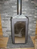 Банная печь Кастор с подключением к дымоходу из нержавеющей стали