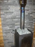 Банная печь Кастор с подключением к дымоходу из нержавеющей стали